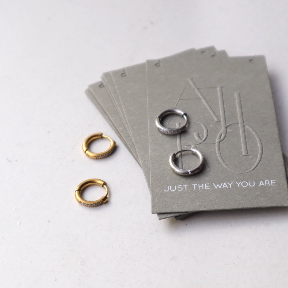 P129 stainless sparkle hoop pierce