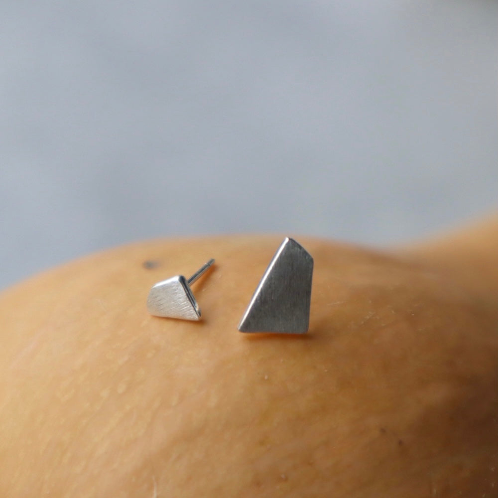 P070 silver925 asymmetry square minimum pierce