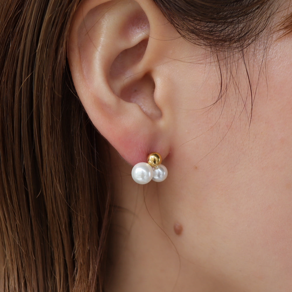 P036 pearl gold ball combination pierce