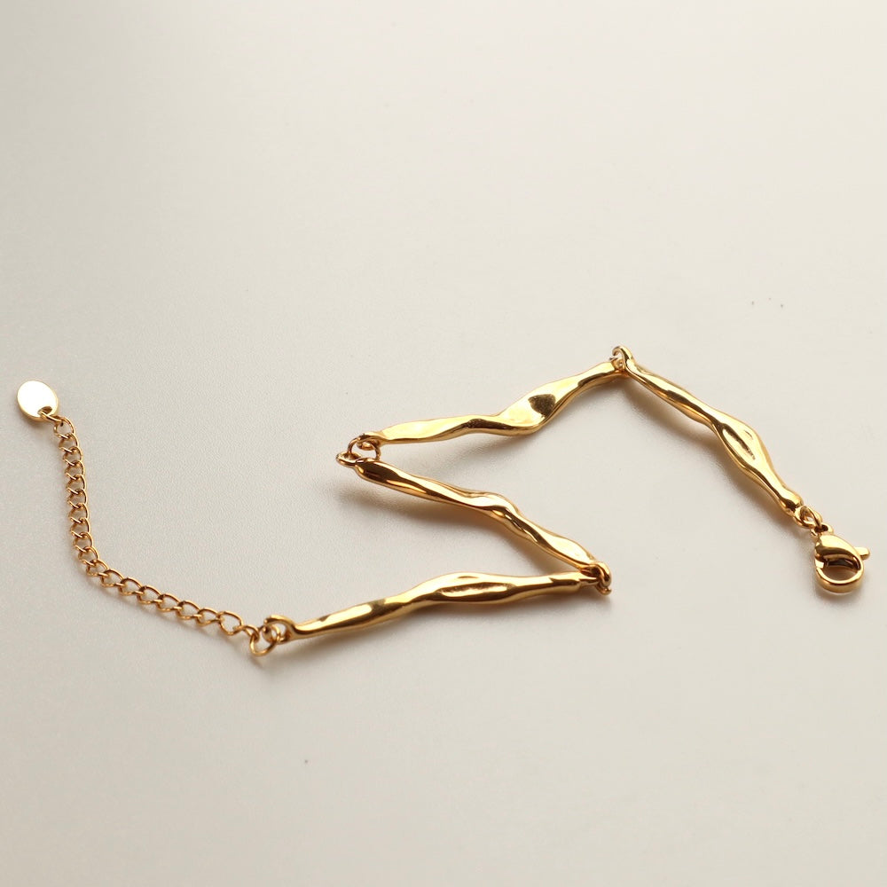 N151 stainless metal wave bracelet