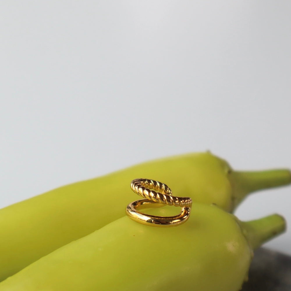 C013 stainless double ear cuff