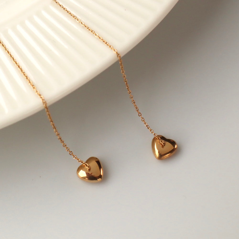 P050 stainless heart chain pierce