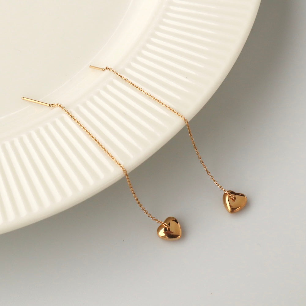 P050 stainless heart chain pierce