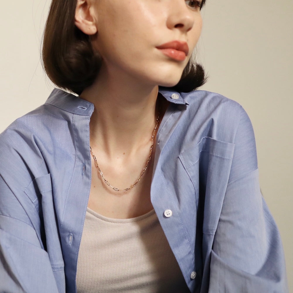 N173 stainless oval chain necklace