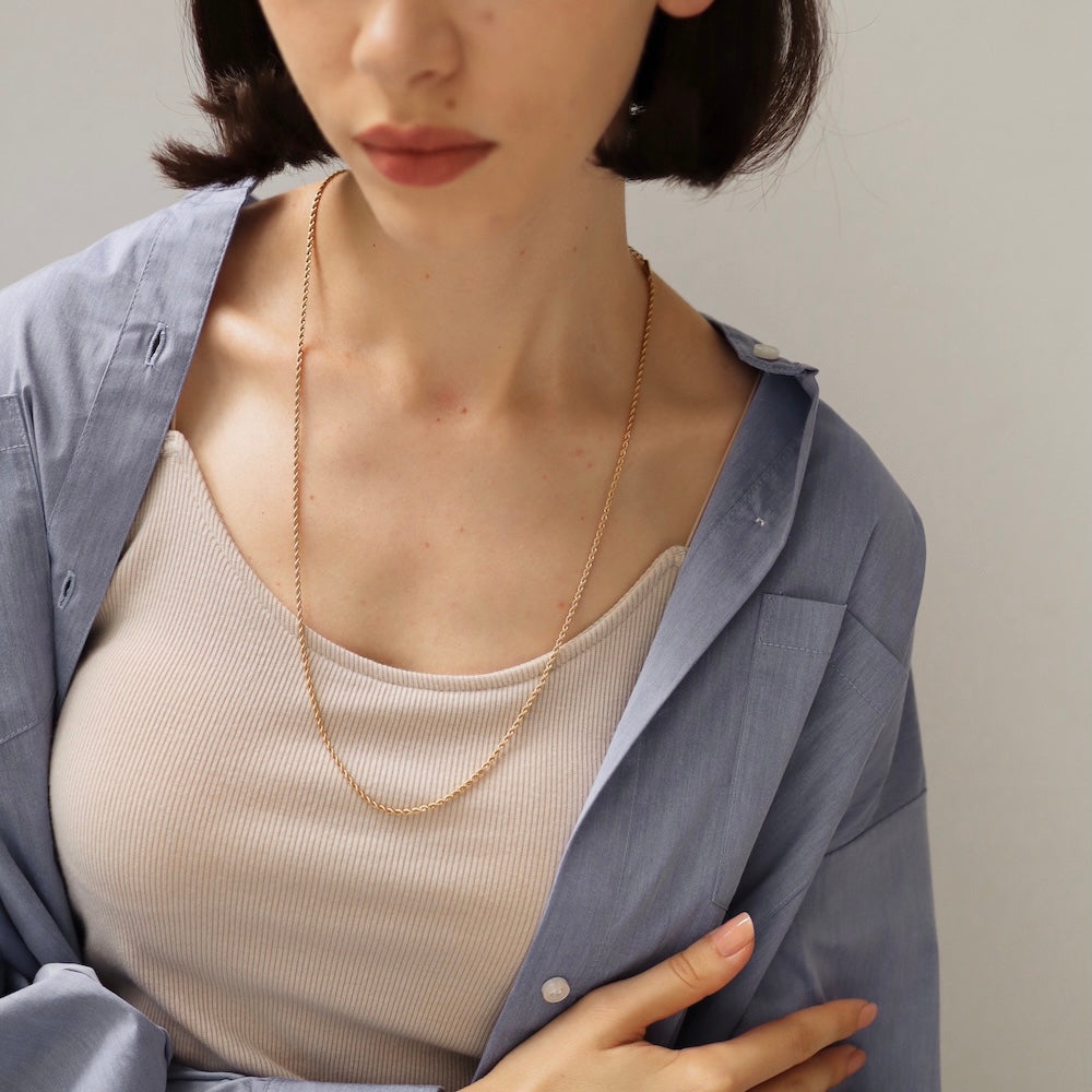 N131 stainless rope chain long necklace