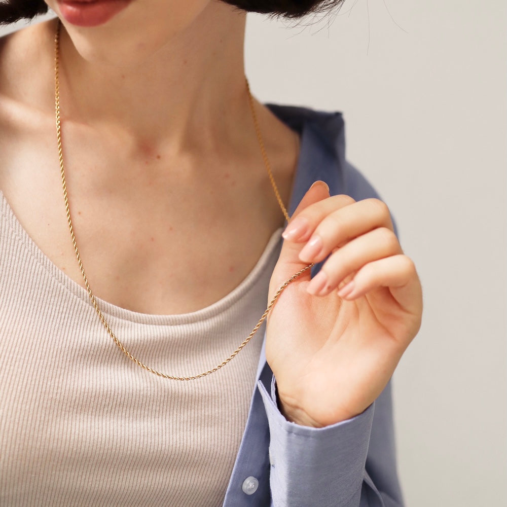 N131 stainless rope chain long necklace