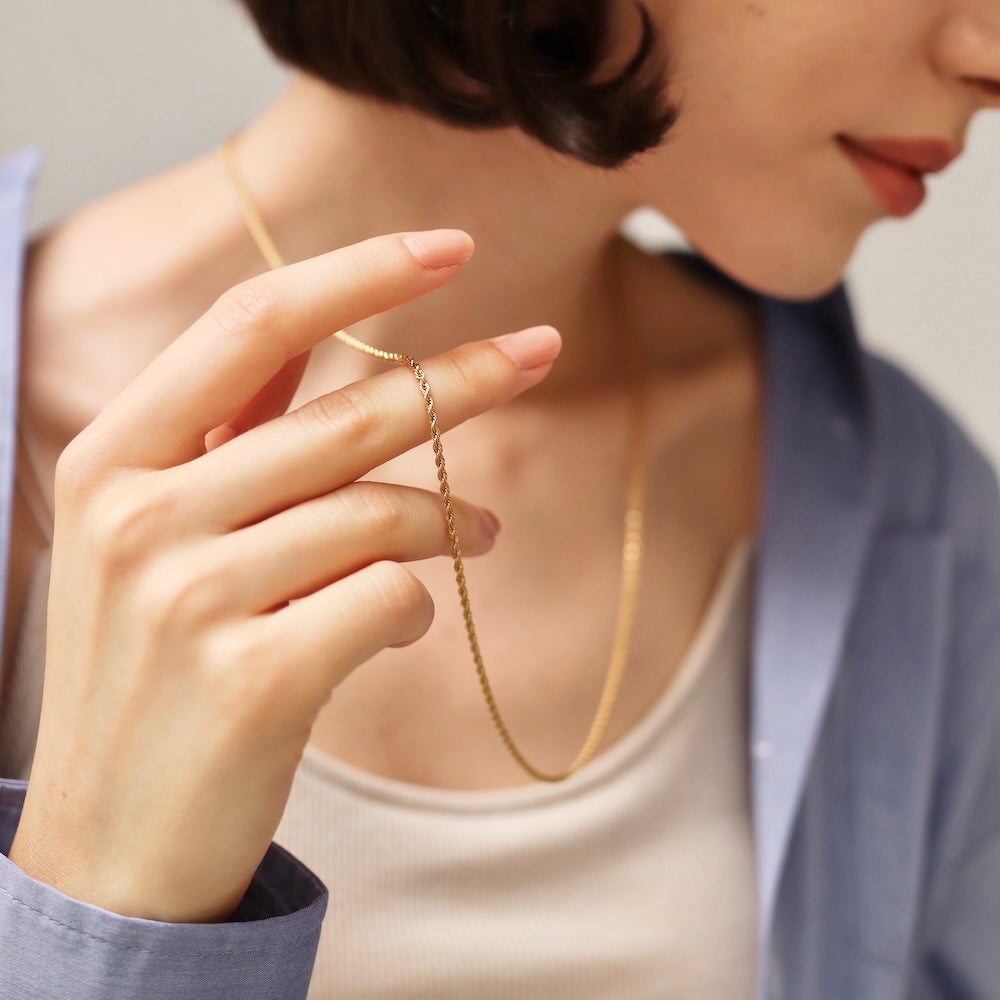 N131 stainless rope chain long necklace