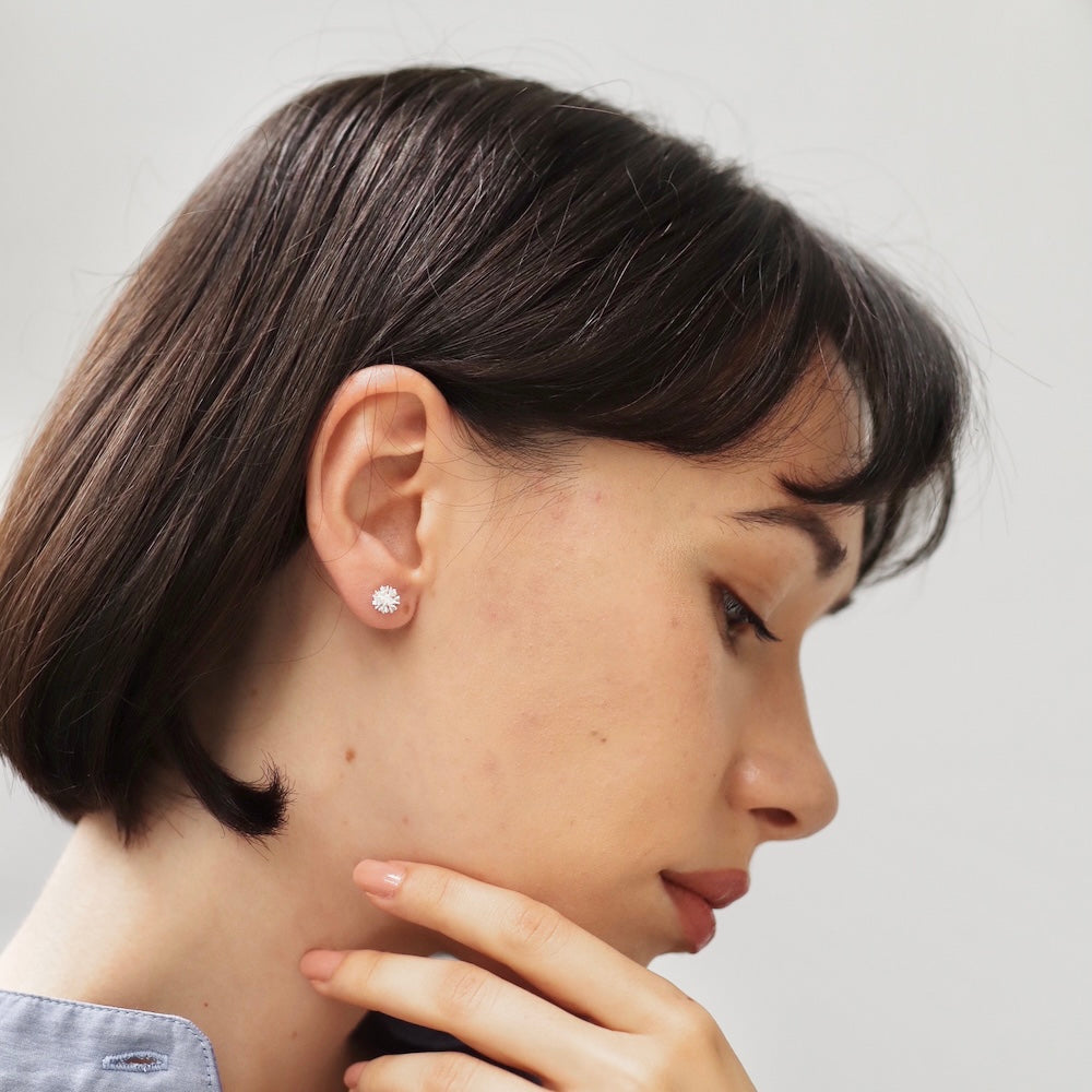 P061 silver925 dandelion fluff minimum pierce