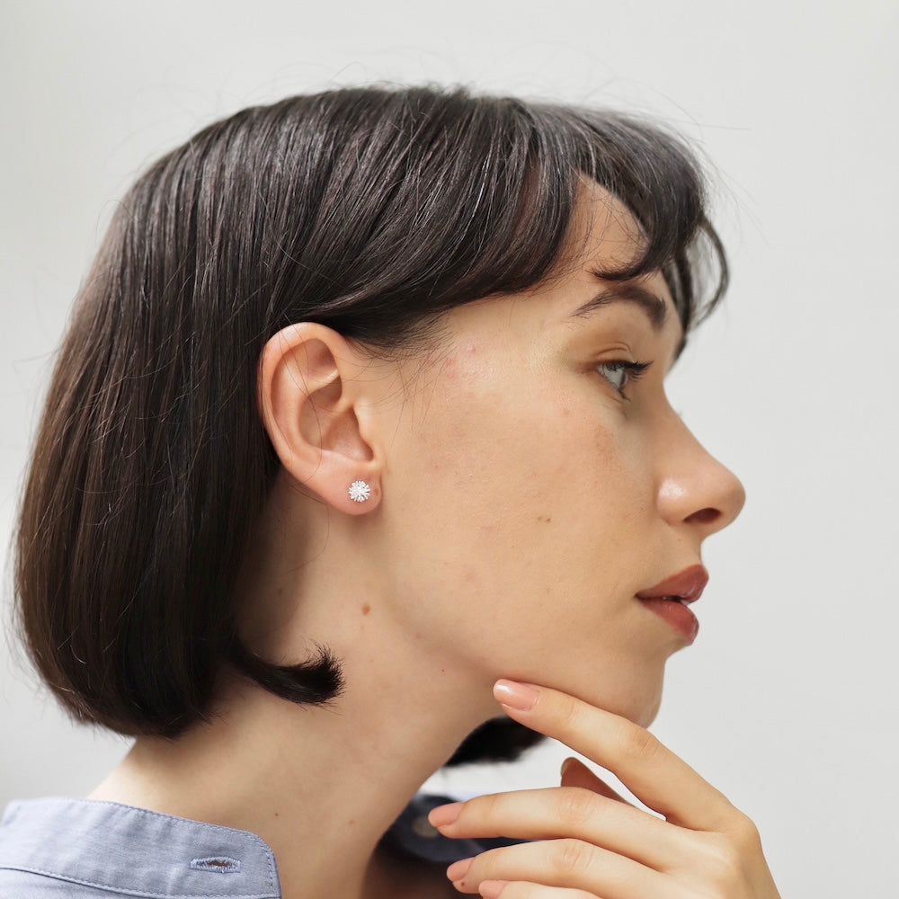 P061 silver925 dandelion fluff minimum pierce