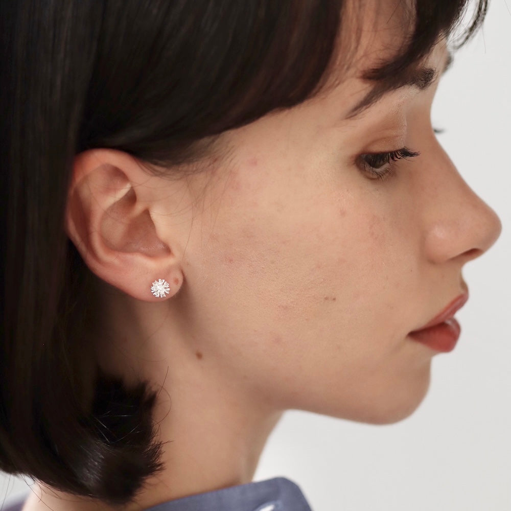 P061 silver925 dandelion fluff minimum pierce