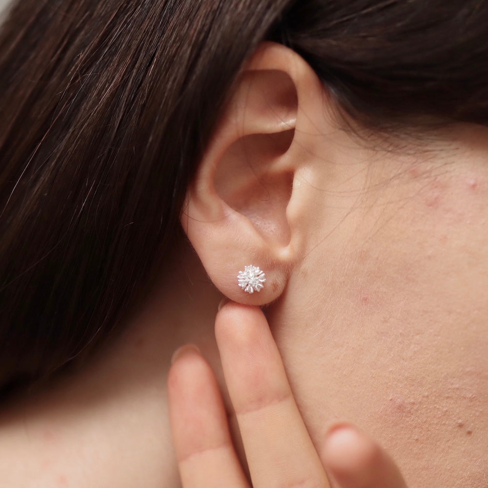 P061 silver925 dandelion fluff minimum pierce