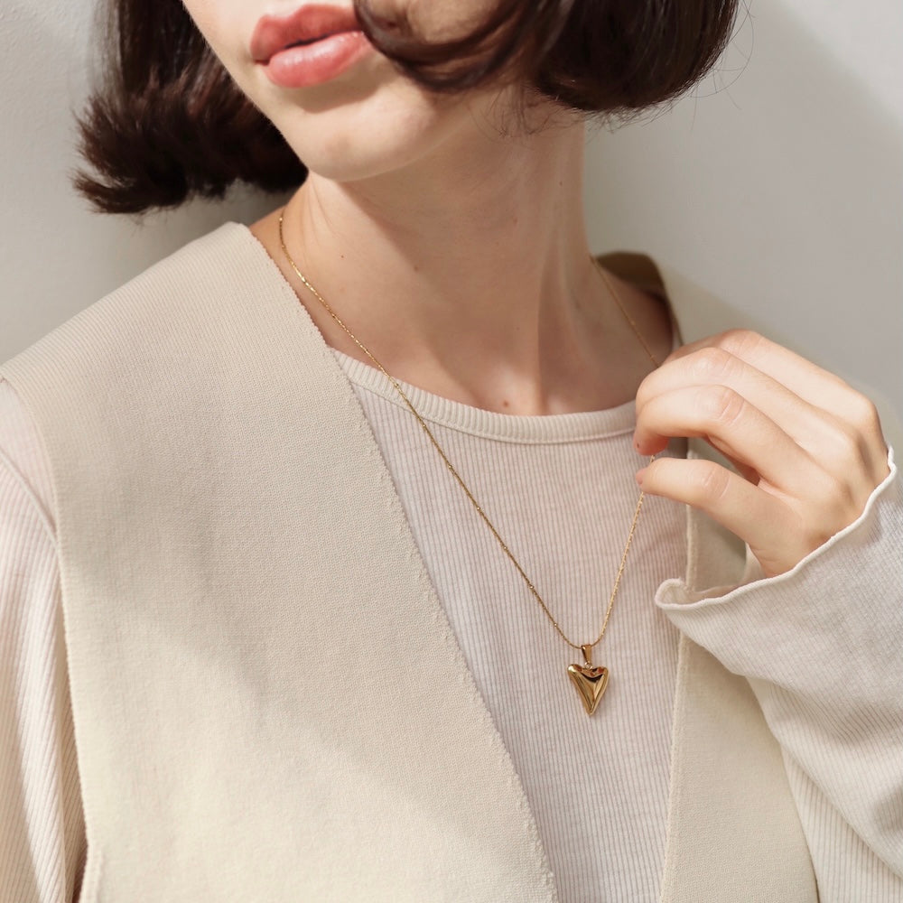 N094 stainless heart motif necklace