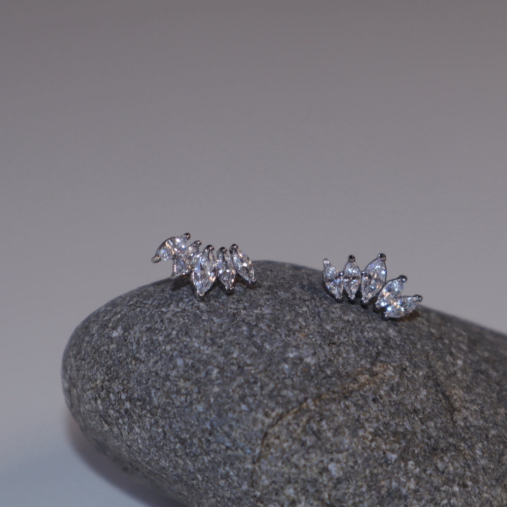 P457 stainless marquise cut pierce