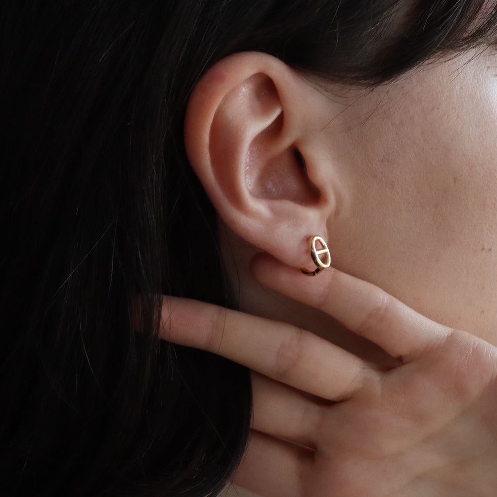 P228 silver925 oval line one touch pierce
