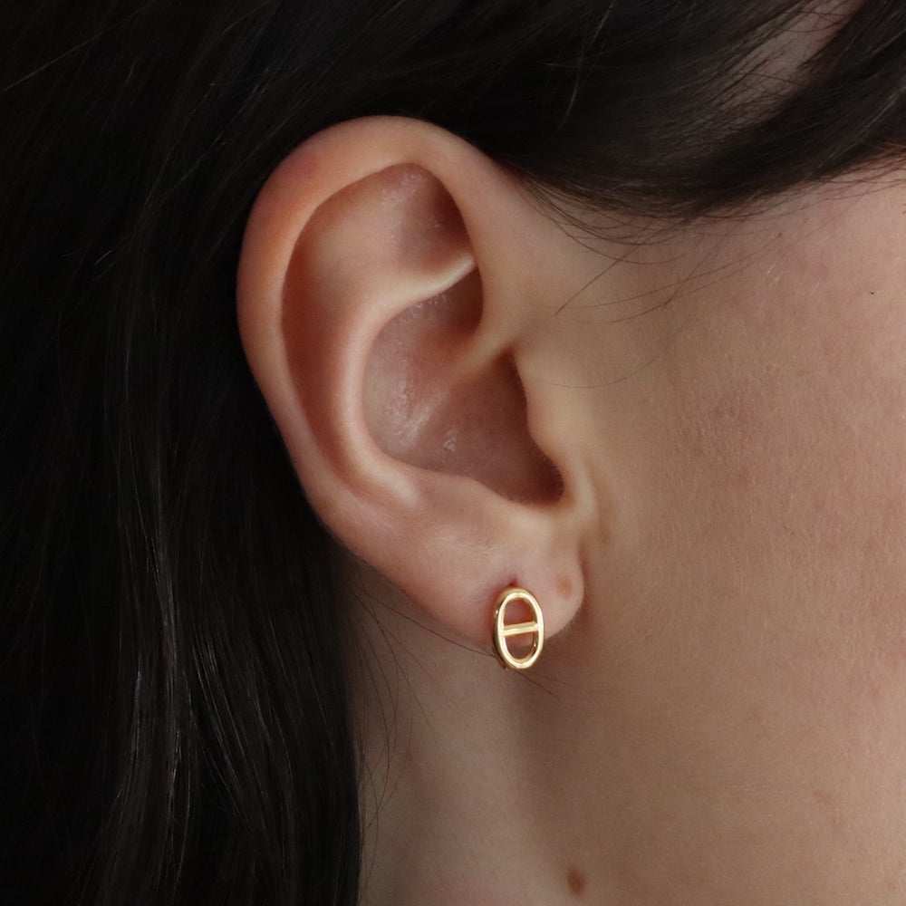 P228 silver925 oval line one touch pierce