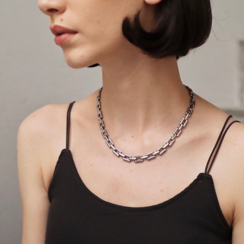 N073 stainless chain oversized necklace