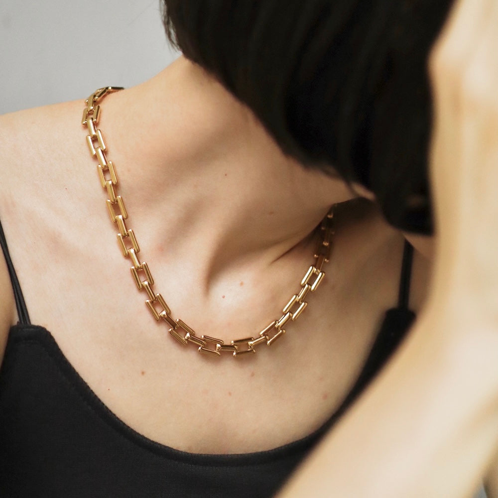 N073 stainless chain oversized necklace