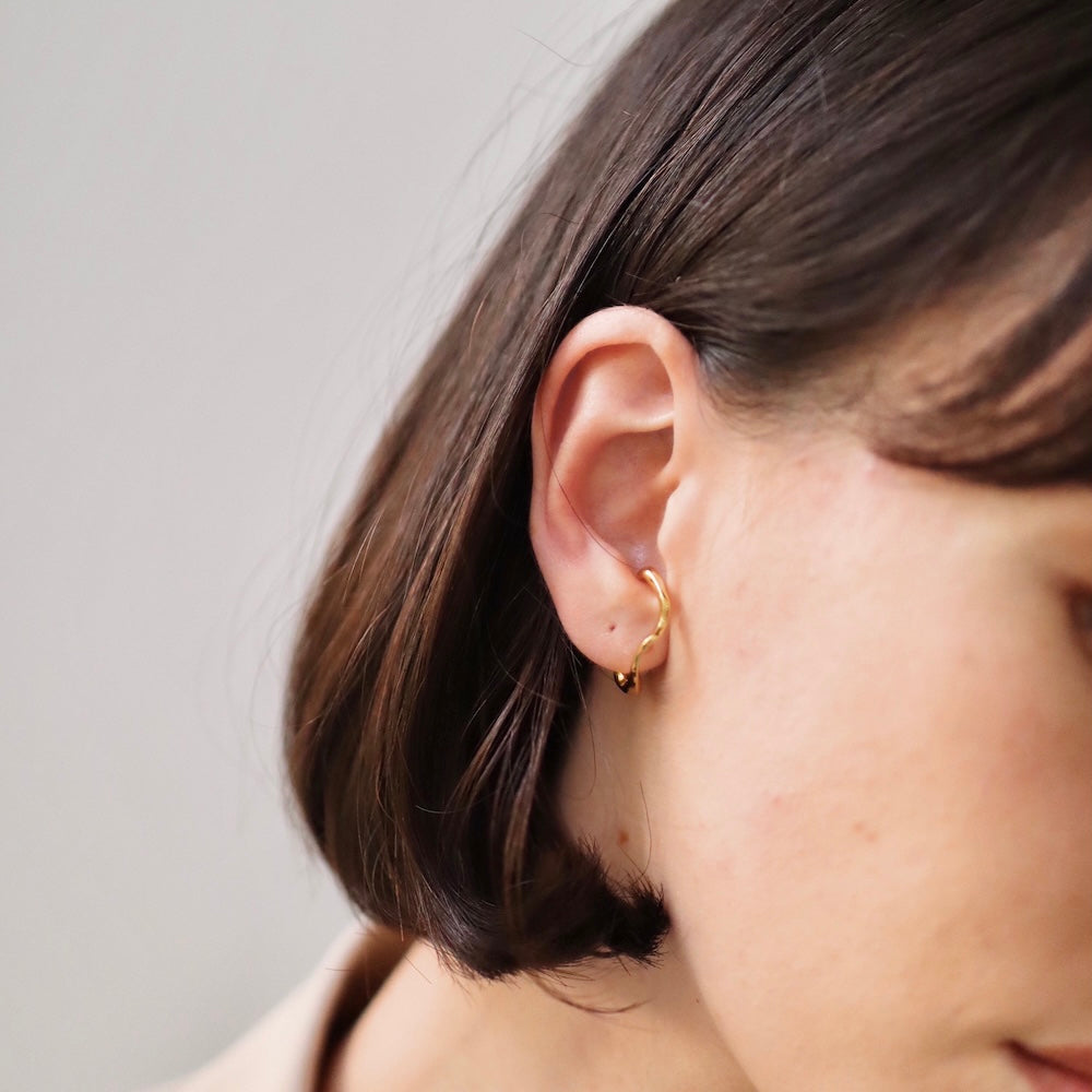 C132 silver925 wave earcuff ring