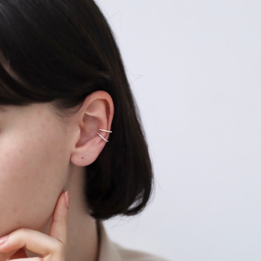 C124 silver925 brilliant slim earcuff