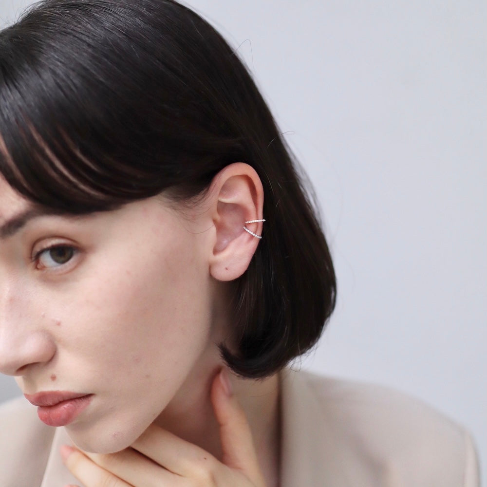 C124 silver925 brilliant slim earcuff