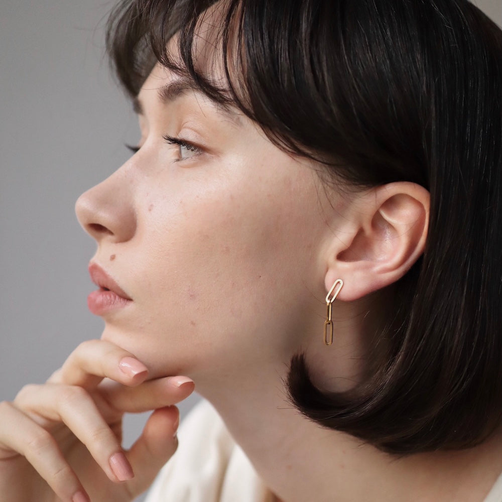 P256 stainless oval chain pierce