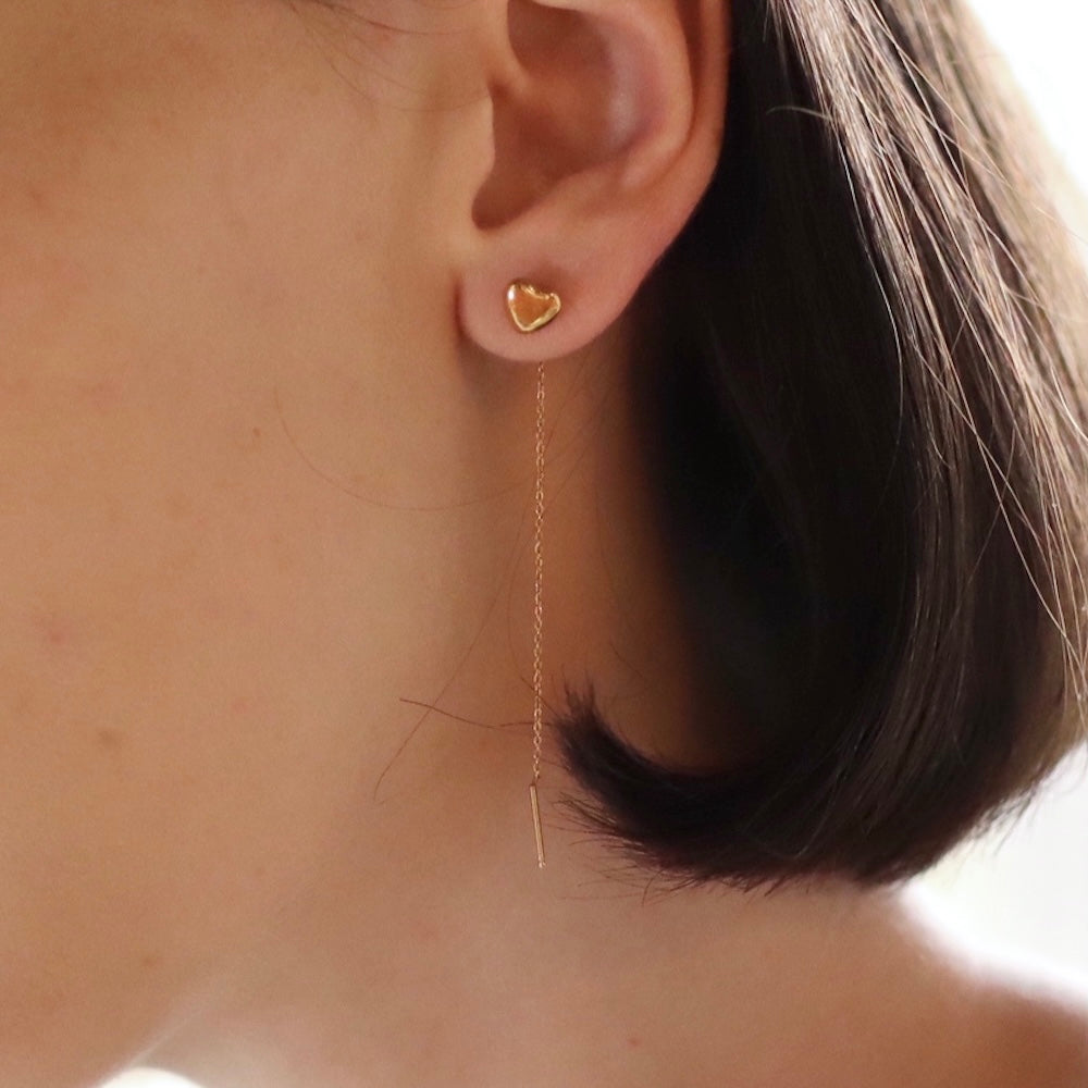P050 stainless heart chain pierce