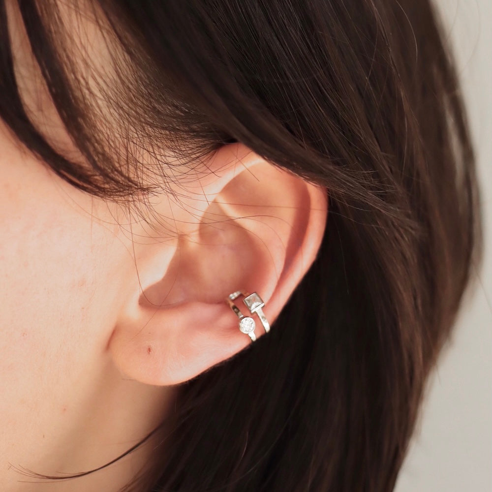 C039 silver925 dual zirconia earcuff