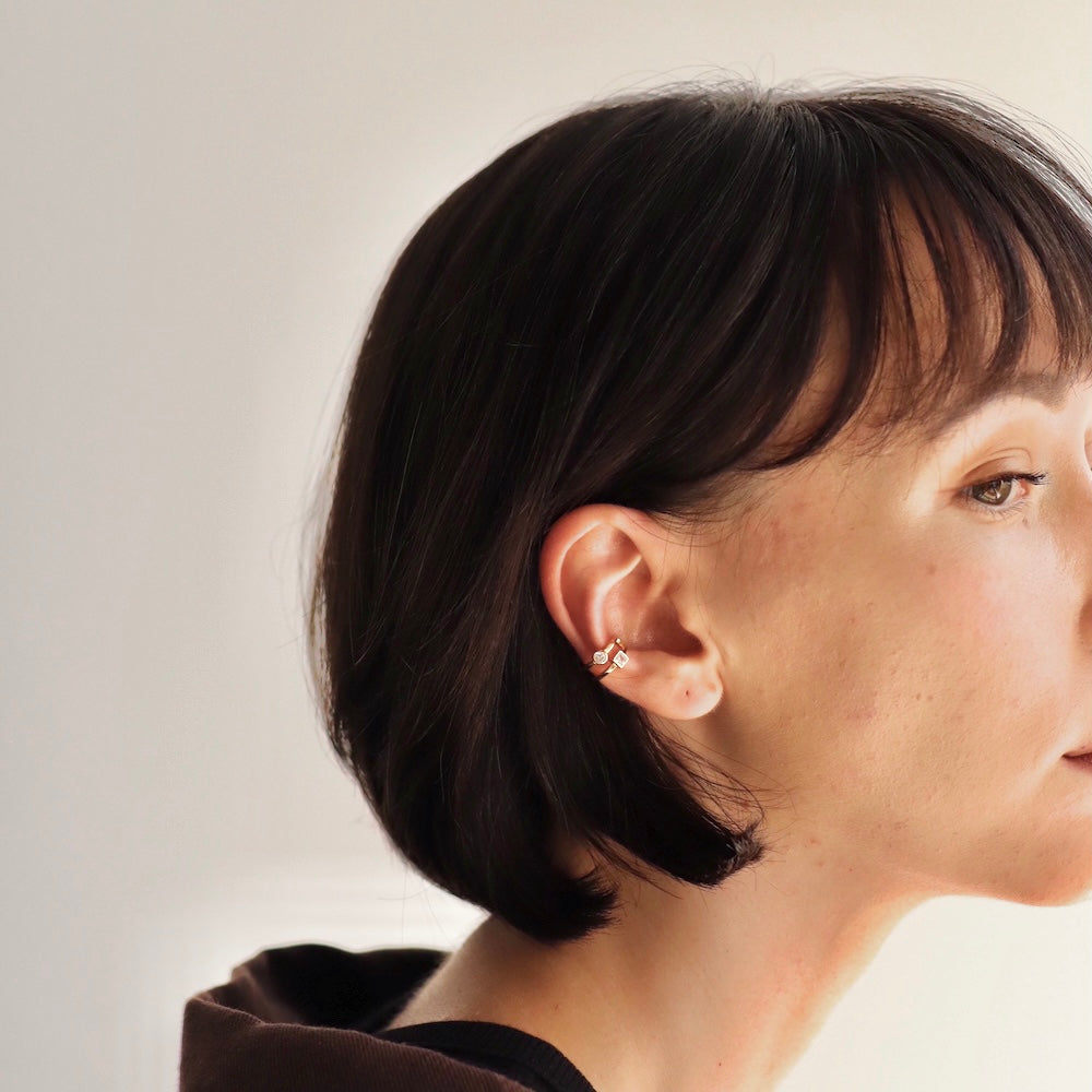 C039 silver925 dual zirconia earcuff