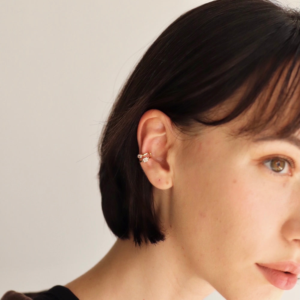 C039 silver925 dual zirconia earcuff