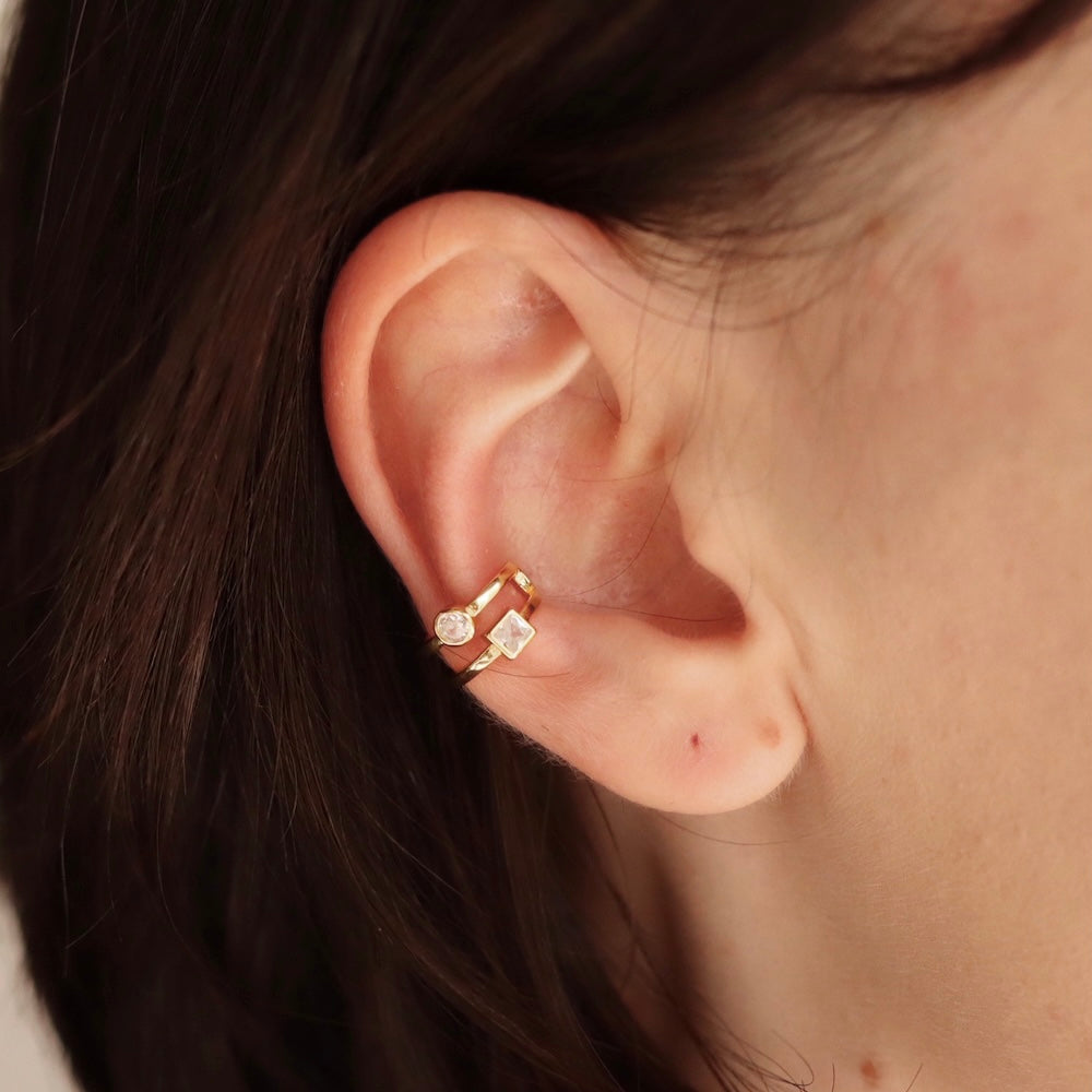 C039 silver925 dual zirconia earcuff