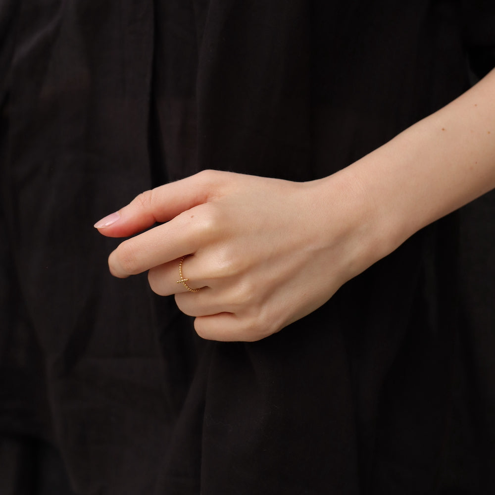 R005 stainless cross dot ring