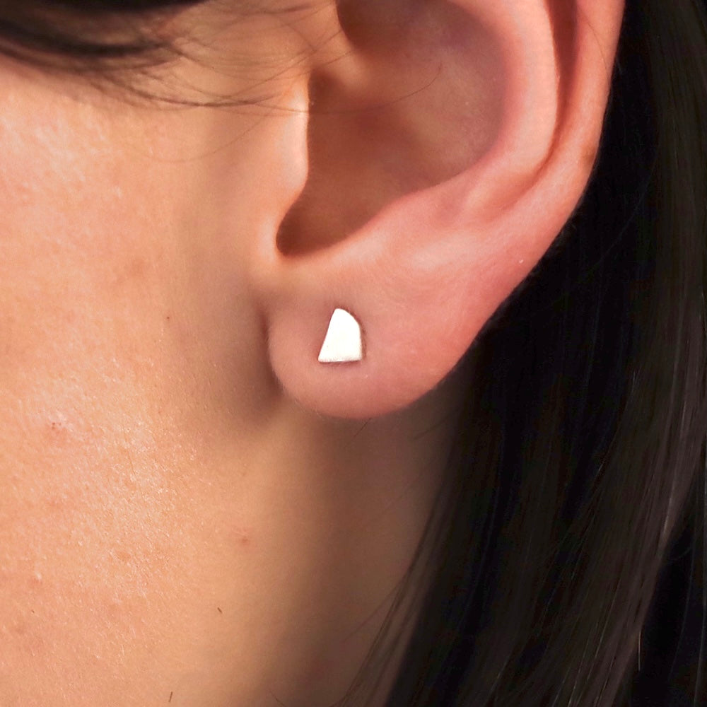 P070 silver925 asymmetry square minimum pierce