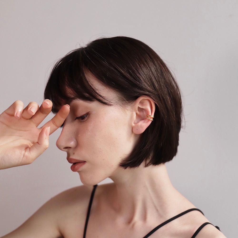 C013 stainless double ear cuff