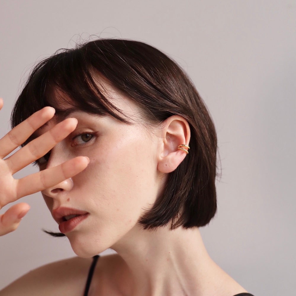 C013 stainless double ear cuff