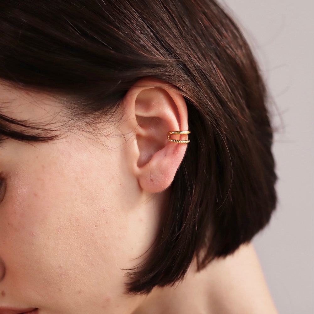 C013 stainless double ear cuff
