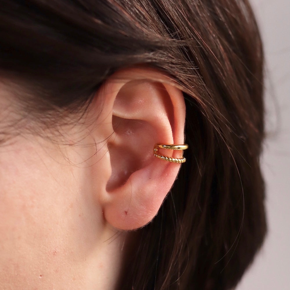 C013 stainless double ear cuff