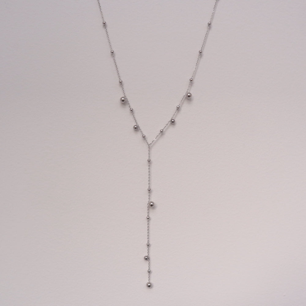 N077 stainless random ball necklace