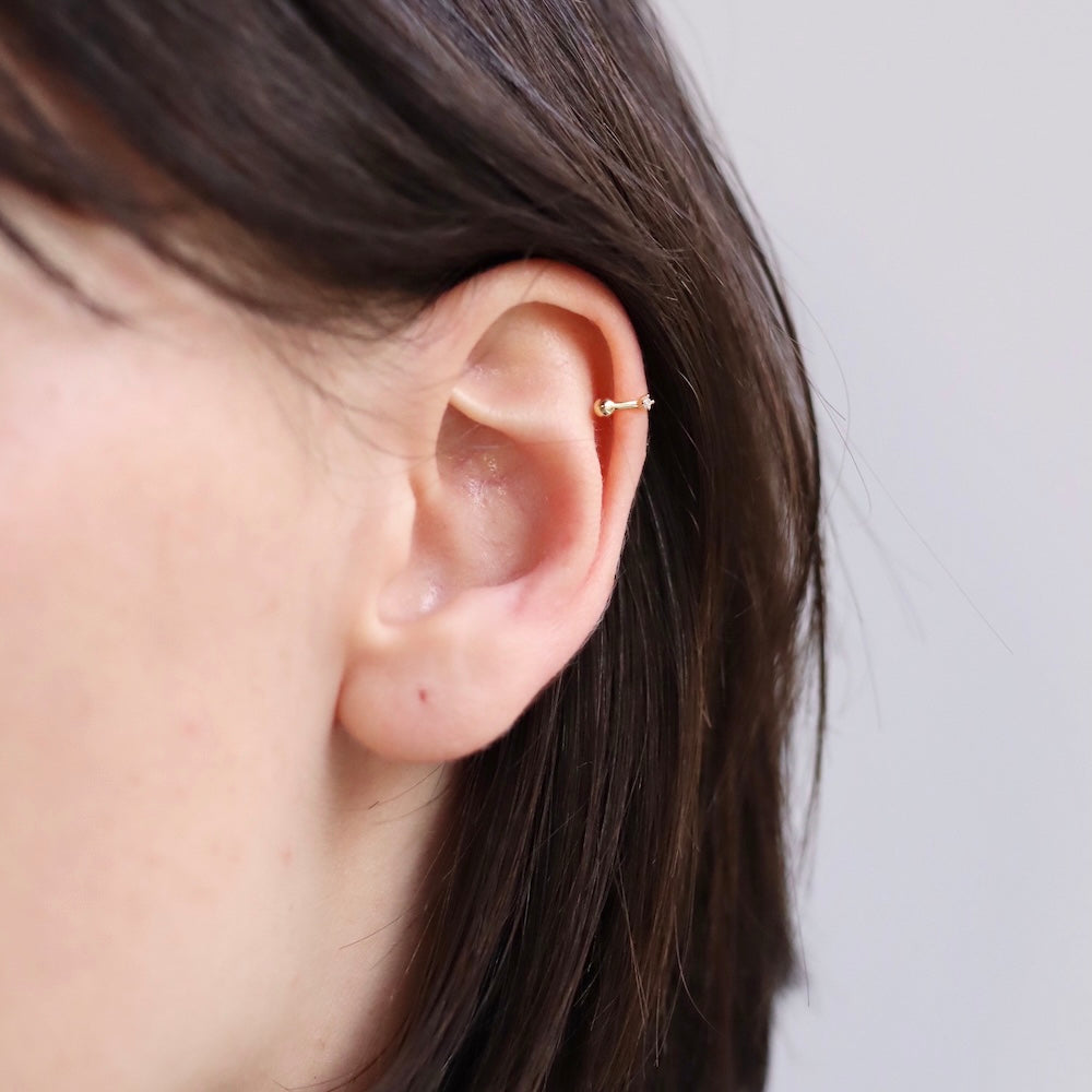 C024 silver925 tow-side pearl earcuff