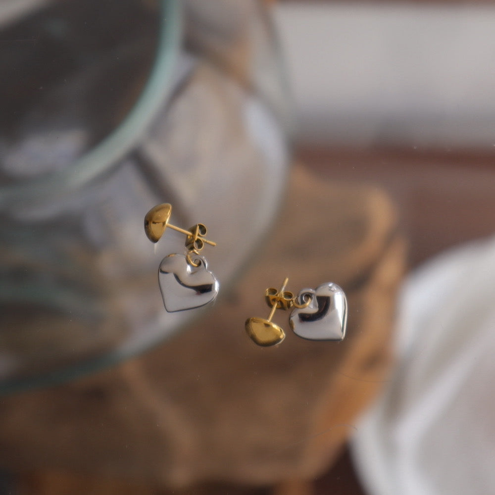 P051 stainless bicolor heart pierce