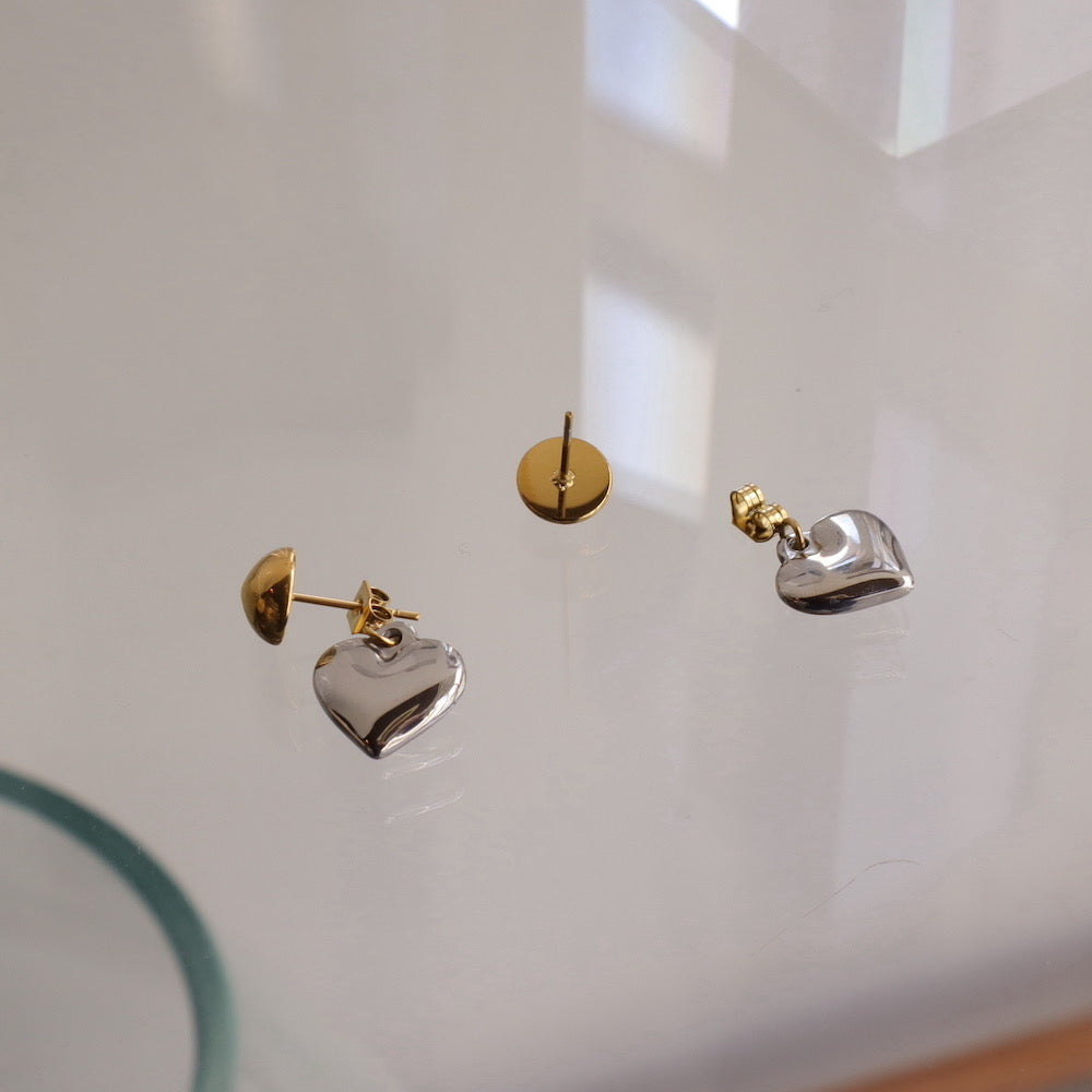 P051 stainless bicolor heart pierce