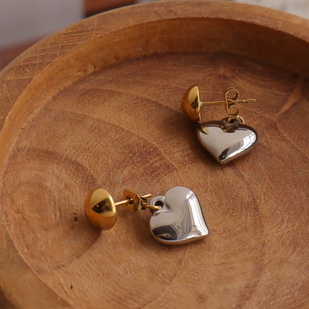 P051 stainless bicolor heart pierce