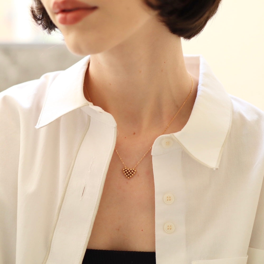 N176 stainless heart motif necklace