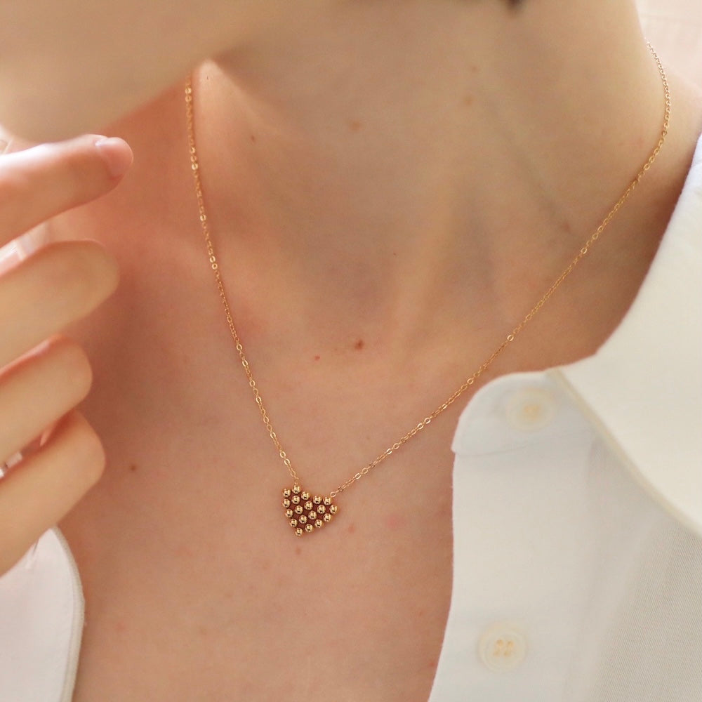 N176 stainless heart motif necklace