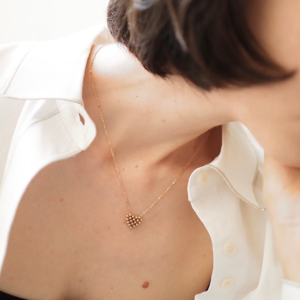 N176 stainless heart motif necklace
