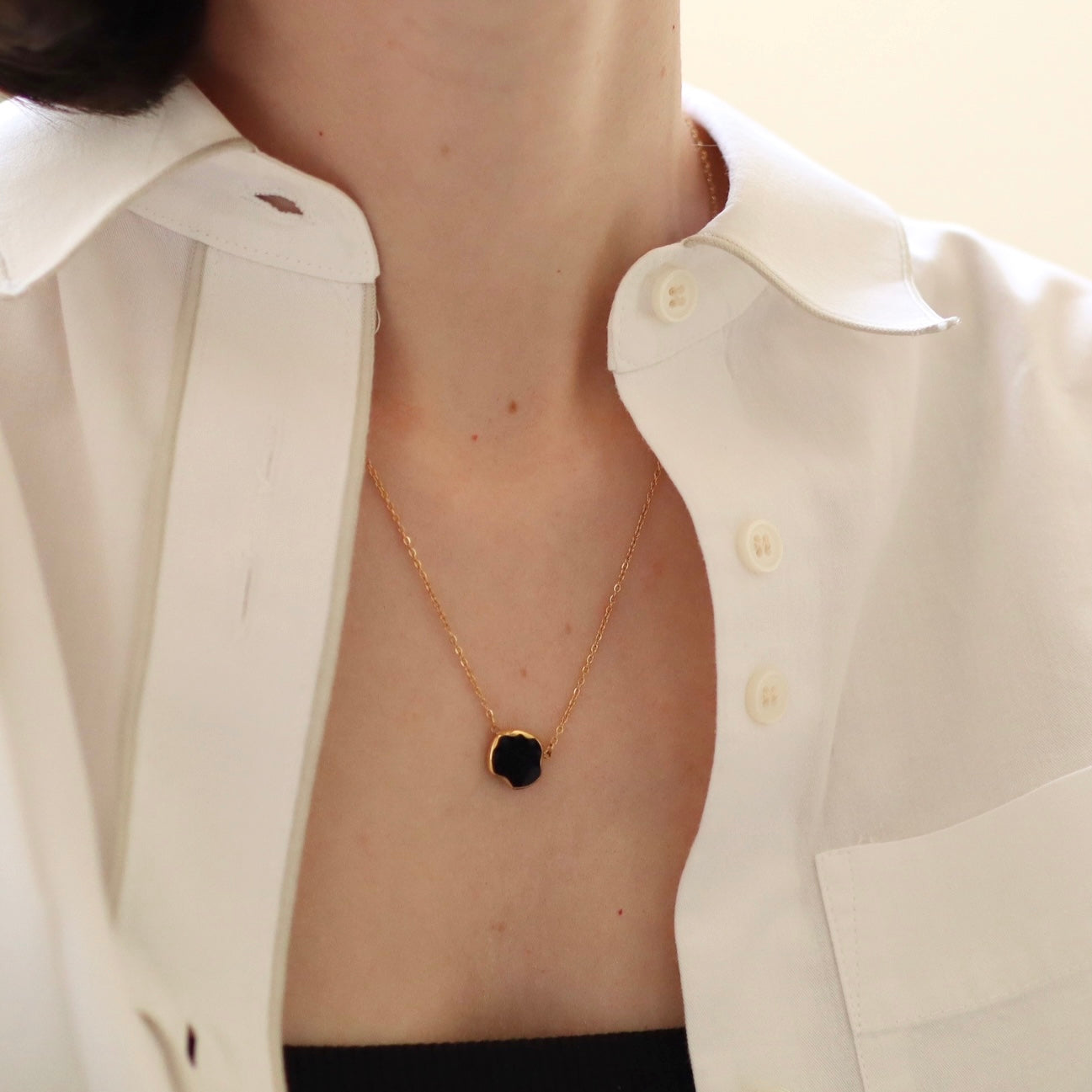 N179 stainless plate necklace