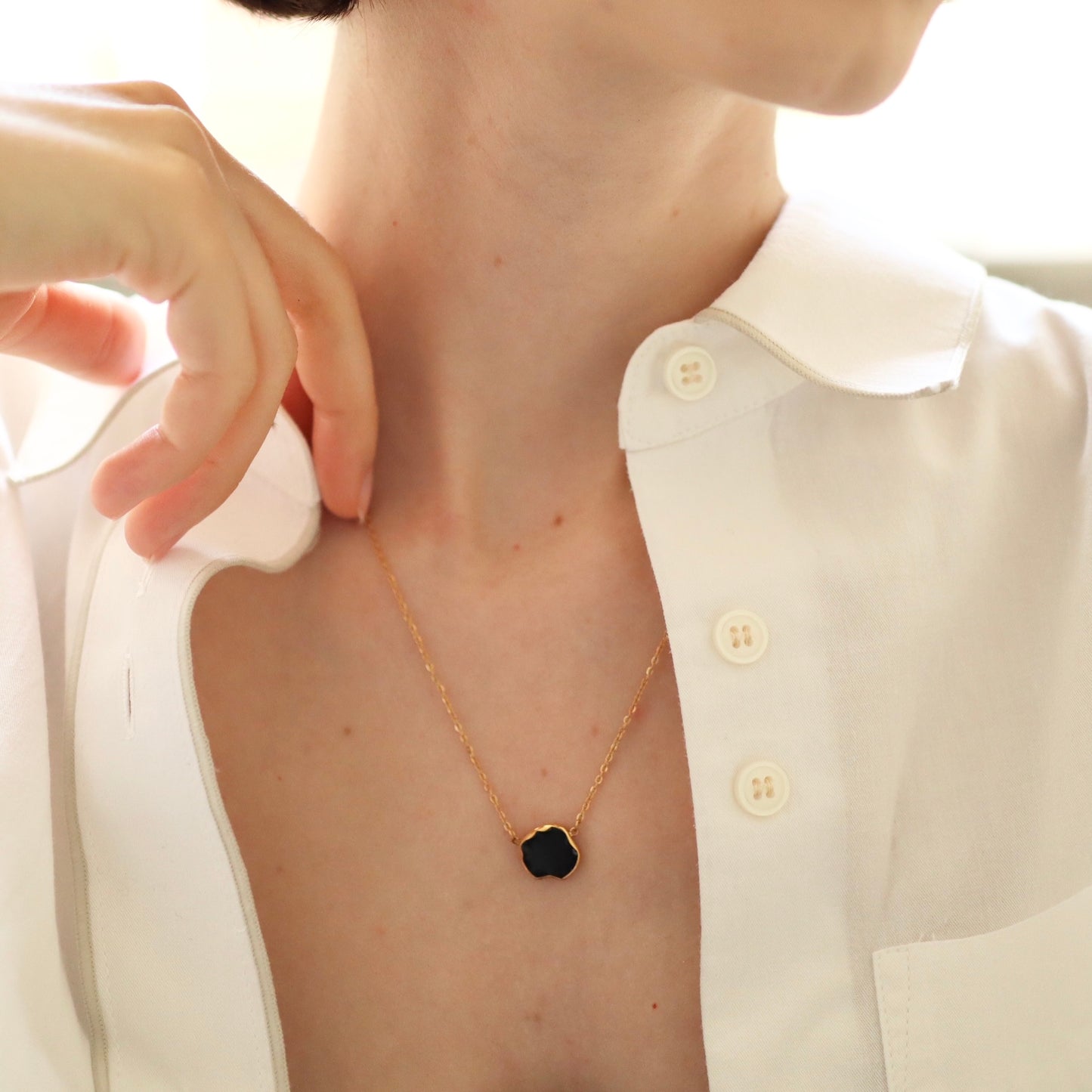 N179 stainless plate necklace