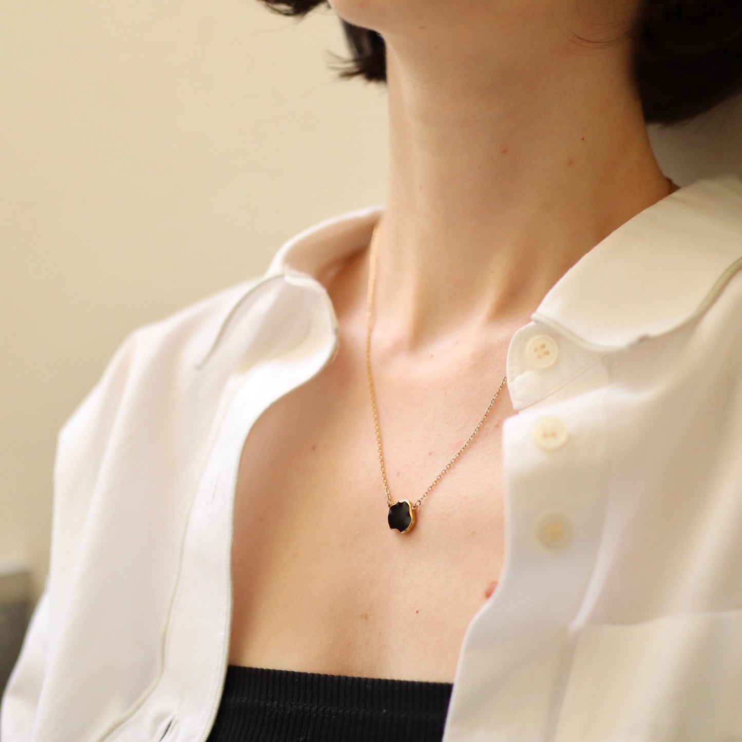 N179 stainless plate necklace