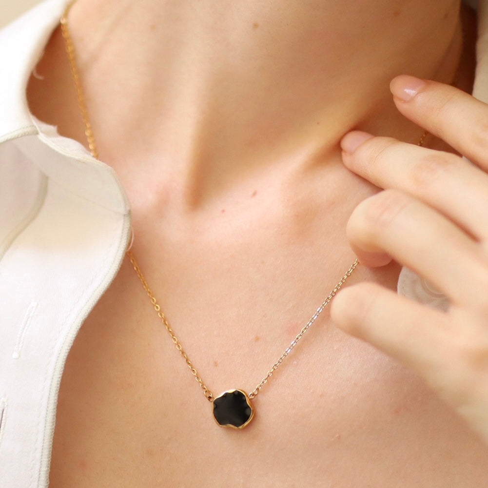 N179 stainless plate necklace