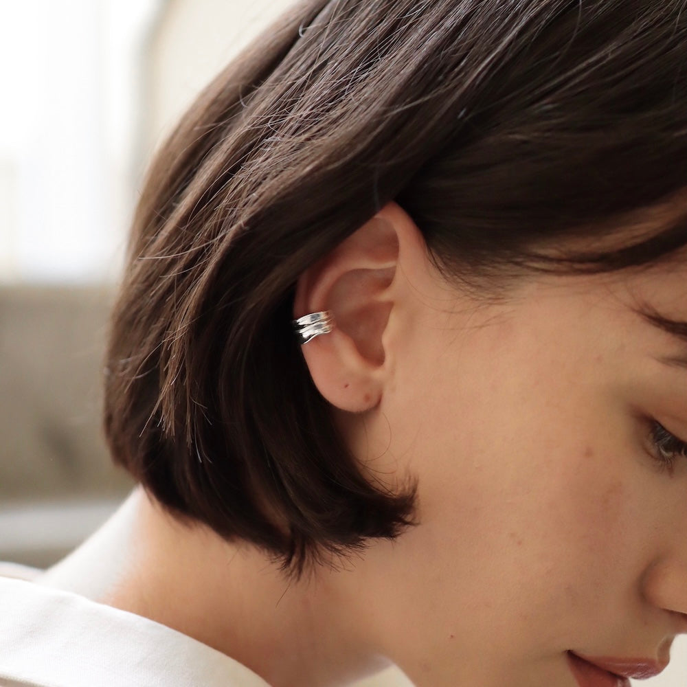 C141 silver925 wide nuance earcuff