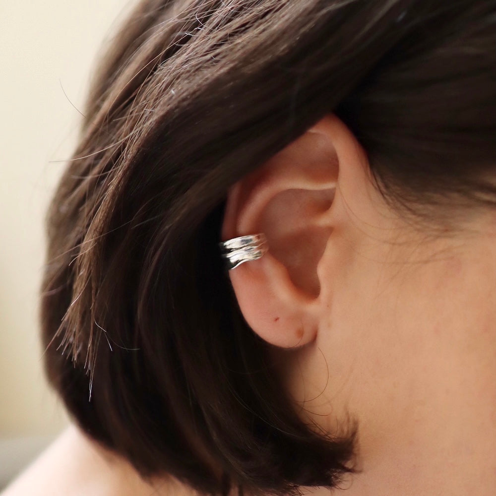 C141 silver925 wide nuance earcuff